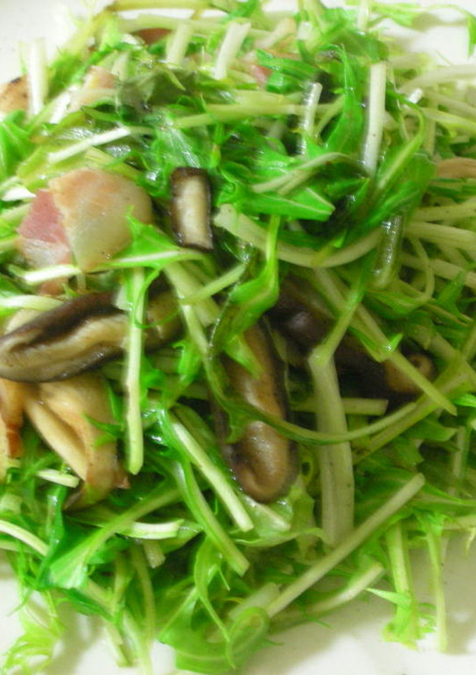 水菜とハムのシャキシャキ塩炒め-レシピのメイン写真