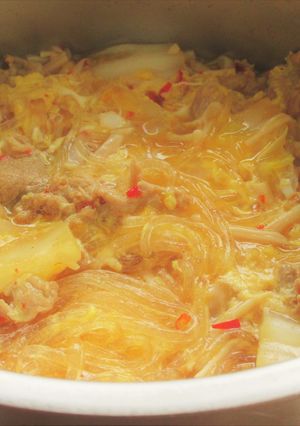 豚こま肉と白菜の勝浦タンタンメン風スープ-レシピのメイン写真