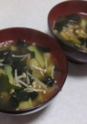 えのきわかめブロッコリーの茎のみそ汁-レシピのメイン写真