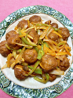 豆腐入り揚げ肉団子の野菜あんがらめ-レシピのメイン写真