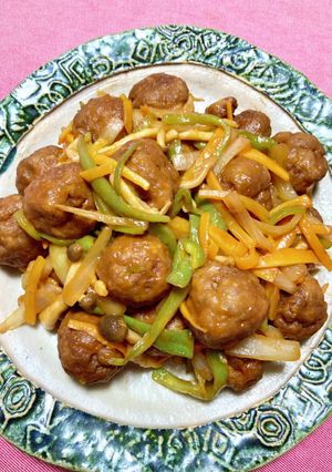 豆腐入り揚げ肉団子の野菜あんがらめ-レシピのメイン写真