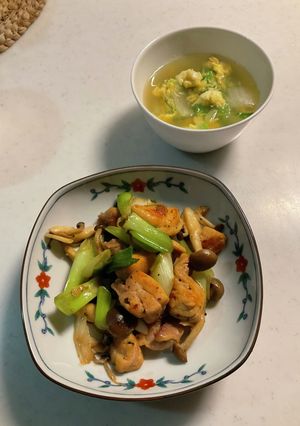 肉野菜炒め、中華スープ-レシピのメイン写真