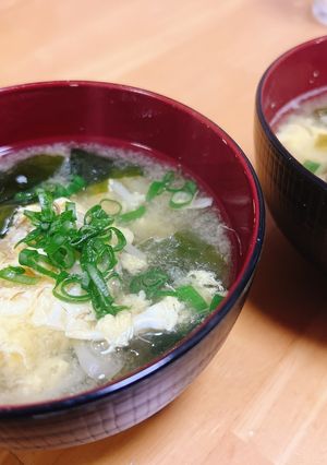 こくうま！にんにくかき玉味噌汁-レシピのメイン写真