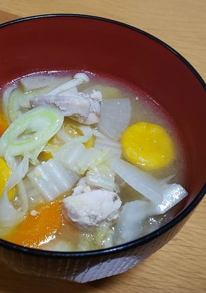 かぼちゃだんごと根菜のほっこり味噌汁-レシピのメイン写真