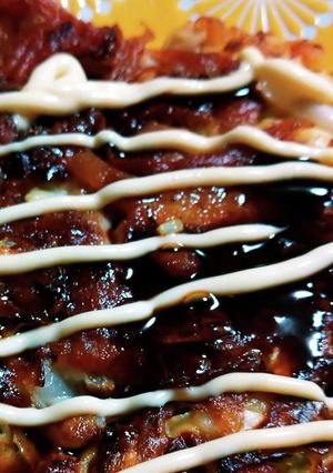 米粉でカリふわ♪キャベツ大好きお好み焼き-レシピのメイン写真