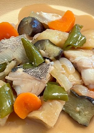 やさしい味わい！鱈と野菜の黒酢煮-レシピのメイン写真