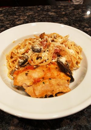 チキンカチャトーリとスパゲッティ-レシピのメイン写真