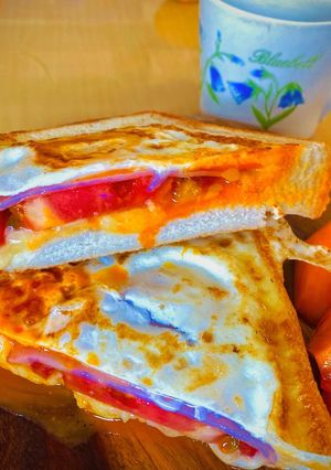 簡単！クロックムッシュ風ホットサンド！-レシピのメイン写真
