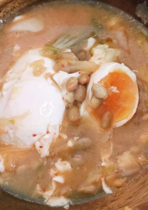 ほっこりキムチーズ納豆味噌汁-レシピのメイン写真