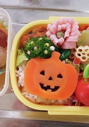 ハロウィーン キャラ弁かぼちゃおばけ-レシピのメイン写真