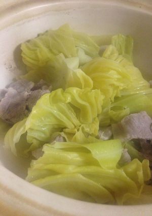キャベツと豚バラ酒蒸しもどき。-レシピのメイン写真