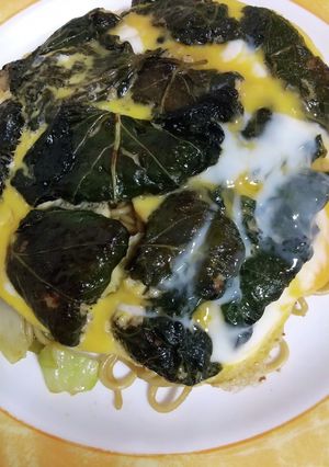 さつまいも葉っぱのオムレツ焼きそば-レシピのメイン写真