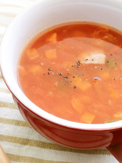 【副菜】レンジで簡単!トマトスープ-レシピのメイン写真