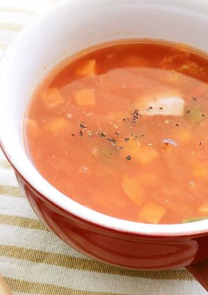 【副菜】レンジで簡単！トマトスープ-レシピのメイン写真