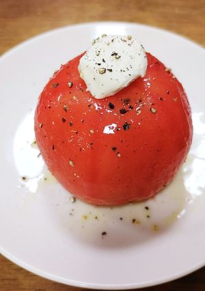 トマトの湯むきジェノベーゼサラダ-レシピのメイン写真