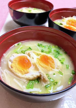 卵巾着の味噌汁-レシピのメイン写真
