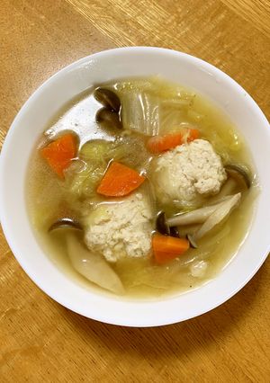 豆腐入り鶏団子と白菜の旨塩スープ-レシピのメイン写真