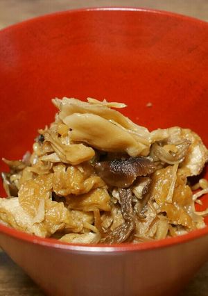 味付油揚げ de 乾燥キノコの煮びたし-レシピのメイン写真
