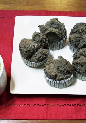 黒ごまの米粉蒸しパン グルテンフリー-レシピのメイン写真