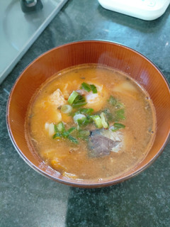 サバ缶とキムチのほっこり味噌汁-レシピのメイン写真