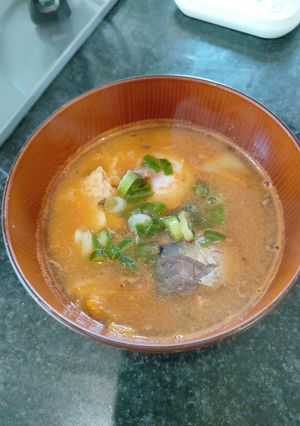 サバ缶とキムチのほっこり味噌汁-レシピのメイン写真