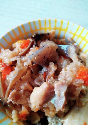 秋に食べたい！鶏とまいたけおこわ-レシピのメイン写真
