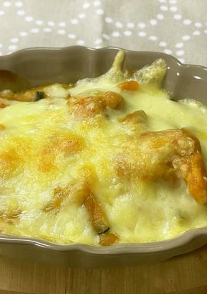 フライパン一つで作る簡単かぼちゃグラタン-レシピのメイン写真
