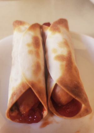 【！簡単！】餃子の皮でホットドッグ！-レシピのメイン写真