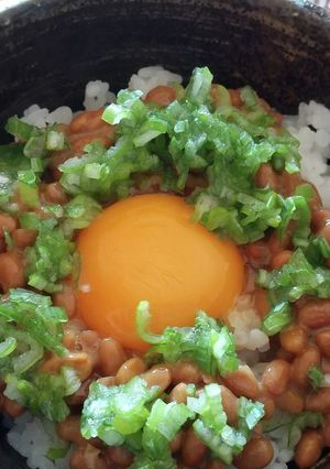 納豆ご飯(生たまご、青ねぎ)-レシピのメイン写真