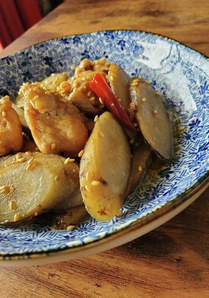 皮を焼いて香ばしい！鬼旨鶏ごぼう煮-レシピのメイン写真