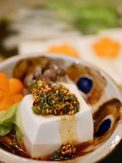 湯豆腐を食べる韓国風タレ-レシピのメイン写真