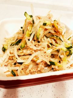すぐ出来!副菜!もやしきゅうりツナ和え-レシピのメイン写真