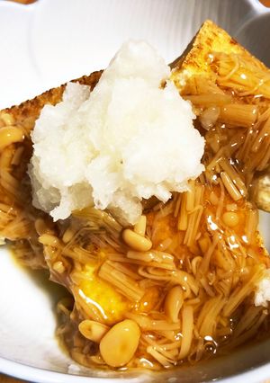 簡単!!厚揚げのおろしなめ茸乗せ-レシピのメイン写真