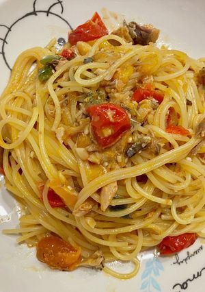パパッと！サバ缶アクアパッツァパスタ-レシピのメイン写真