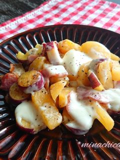 さつま芋と柿のベーコンチーズ焼き-レシピのメイン写真