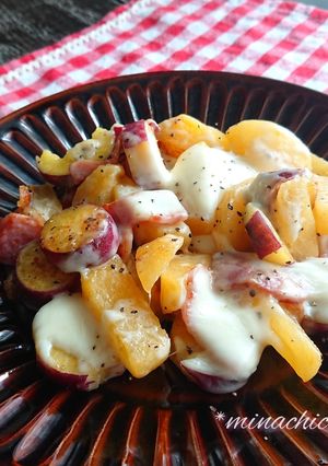 さつま芋と柿のベーコンチーズ焼き-レシピのメイン写真