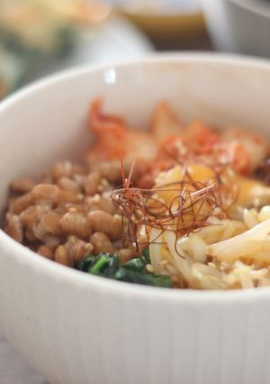 混ぜておいしい♪納豆×大豆ミートビビンバ-レシピのメイン写真