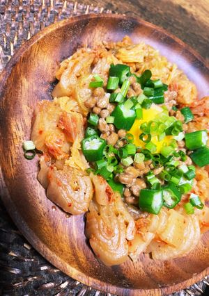 腸♡飯。隠し味はごま油！キムチ納豆-レシピのメイン写真