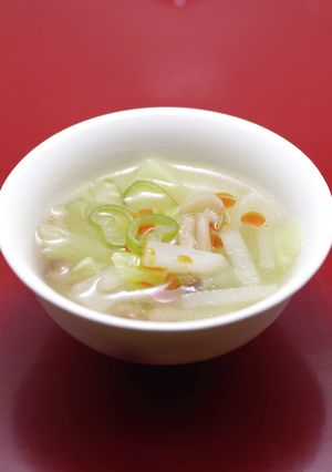 簡単！倹約！鶏皮の茹で汁で中華スープ-レシピのメイン写真