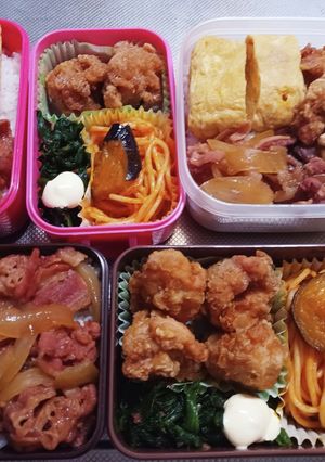 高校生息子、旦那、娘弁当(10/21)-レシピのメイン写真
