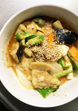 レンジ肉無豆腐味噌きな粉パスタ味野菜炒め-レシピのメイン写真