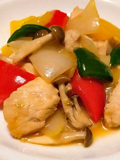 鶏胸肉と彩り野菜の甘酢炒め-レシピのメイン写真