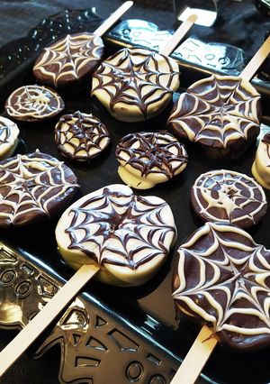 ハロウィンのリンゴ蜘蛛の巣-レシピのメイン写真