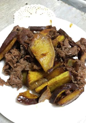 牛肉とさつまいもの甘辛炒め煮-レシピのメイン写真