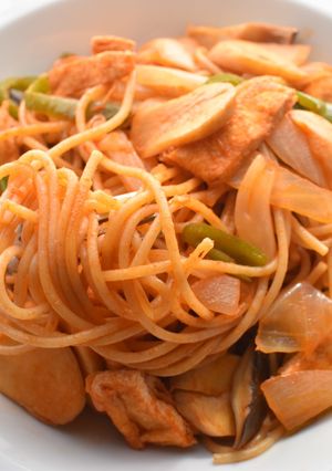 節約にも♪油揚とエリンギのベジナポリタン-レシピのメイン写真
