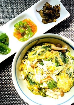 ほうれん草の卵とじ丼-レシピのメイン写真