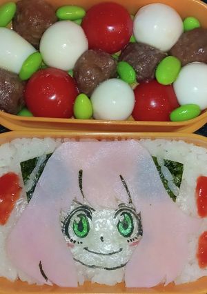 オブアート＆ハムで簡単アーニャキャラ弁-レシピのメイン写真
