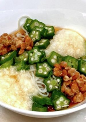 オクラ納豆ねばねば冷やし麺-レシピのメイン写真
