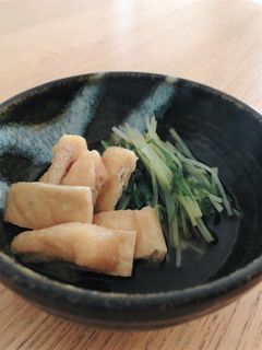 レンジで簡単☆水菜と油揚げの煮びたし-レシピのメイン写真