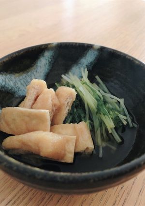 レンジで簡単☆水菜と油揚げの煮びたし-レシピのメイン写真
